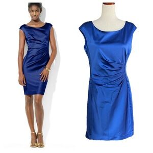 Lauren Ralph Lauren Women's Cap Sleeve Satin Sheath Dress
